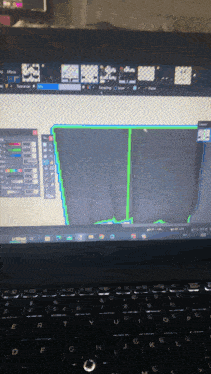 a laptop is open to a screen that says ' sampling ' at the top