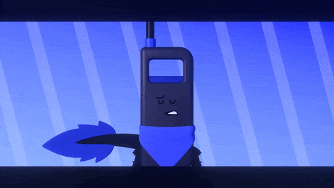 a cartoon drawing of a walkie talkie with a face