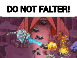 a screenshot of a video game with the words do not falter below it