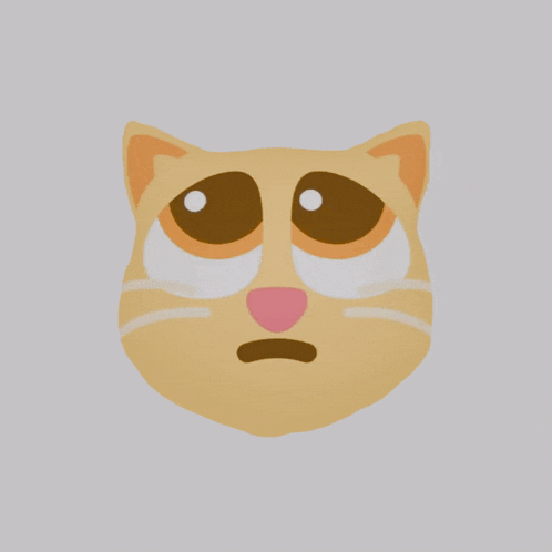 a cat 's face with a sad expression on it