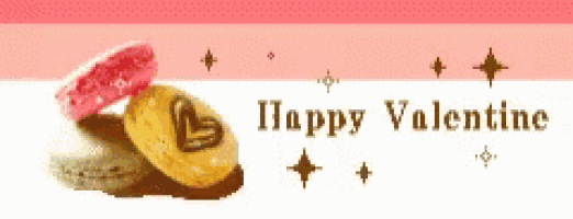a banner that says happy valentine with a picture of three cookies