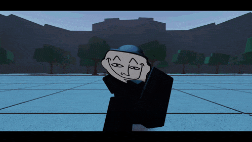 a cartoon drawing of a man with a hat on his head