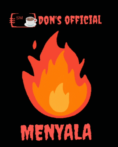 a logo for don 's official menyala with a fire