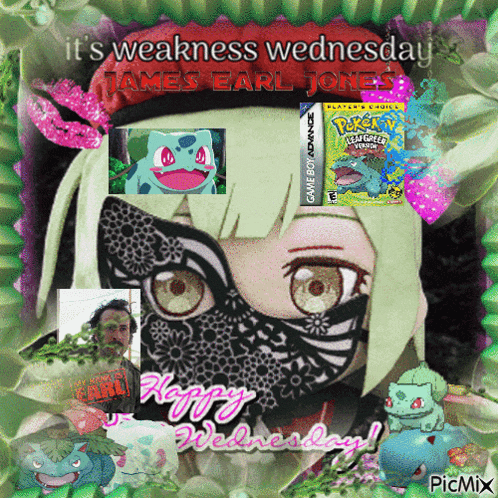 a picture of a girl with a bandana on her face with the words it 's weakness wednesday