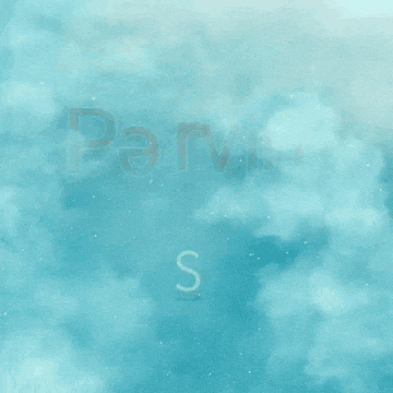 a blue background with pervin written in red