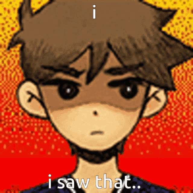 a drawing of a boy with the words " i saw that " below him