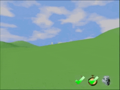 a computer screen shows a green check mark on a green field