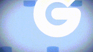 a blue background with a white letter g in the center