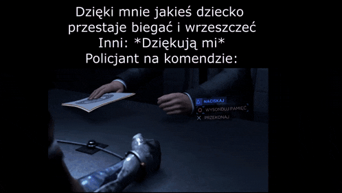 a man in a suit and tie talks to another man in a dark room