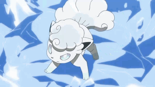 a white cartoon character with a large mouth open