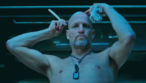Shaving Head GIF - War For The Planet Of The Apes Woody Harrelson Shaved Head GIFs