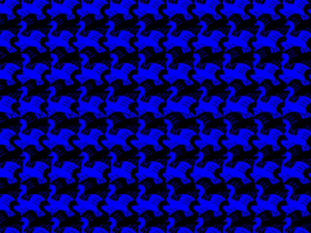 a blue background with a black pattern of elephants