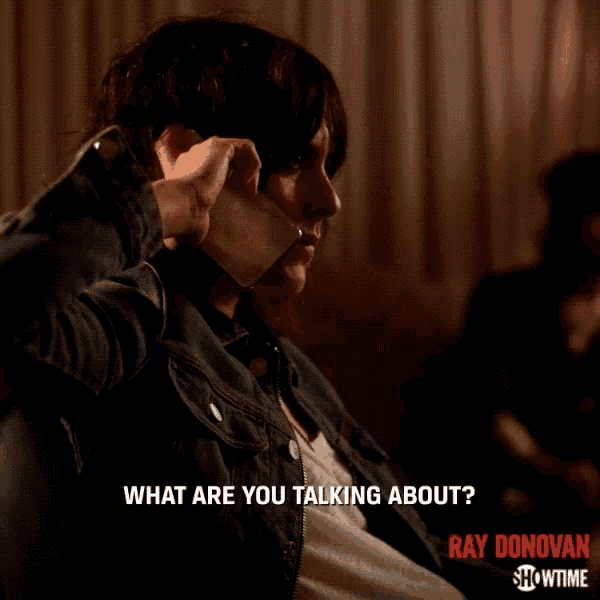 a showtime advertisement for ray donovan shows a man talking on a cell phone