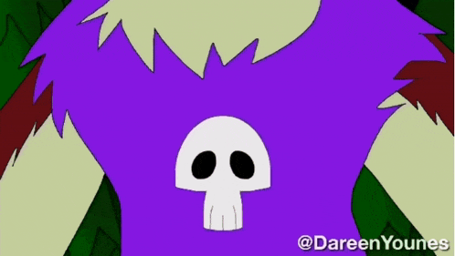 a drawing of a person with a skull on their face .