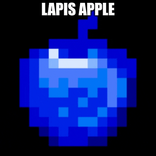 a pixel art of a lapis apple with the words lapis apple below it
