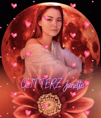 a picture of a woman and a flower with the name glitterz janette
