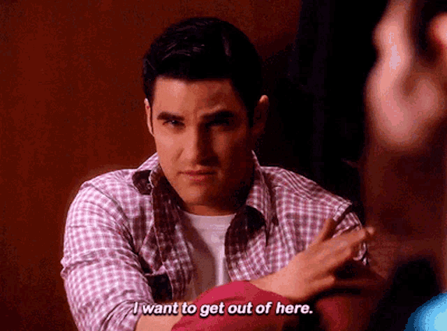 Glee Blaine Anderson GIF - Glee Blaine Anderson I Want To Get Out Of Here GIFs
