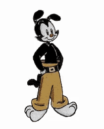a black and white cartoon character is holding a pair of hammers