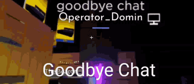 a screenshot of a video game that says goodbye chat operator domin goodbye chat