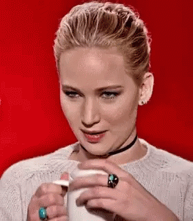 Jennifer Lawrence Drink Coffee GIF - Jennifer Lawrence Drink Coffee GIFs