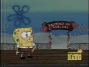 a cartoon of spongebob standing in front of a sign that says sponge bob carnival