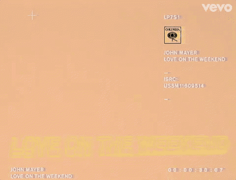 john mayer 's love on the weekend album cover shows a columbia record label