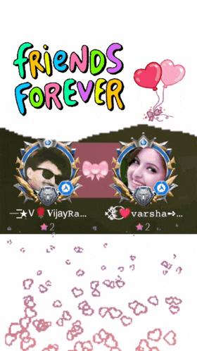 a picture of a man and a woman with the words " friends forever " above them