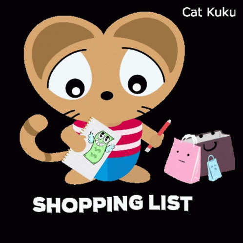 Shopping Shopping List GIF - Shopping Shopping List Cat Kuku GIFs