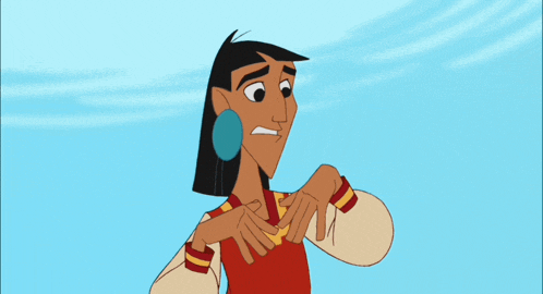 a cartoon character with a blue earring and a red top