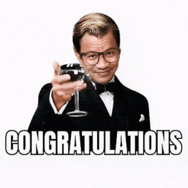 a man in a tuxedo is holding a glass of wine and pointing at the words " regulations chad "