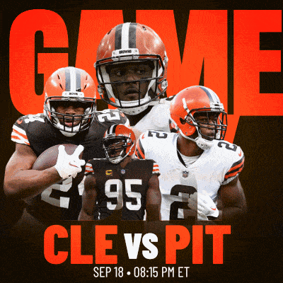a poster for a football game between the cleveland browns and pit