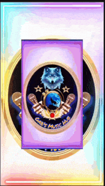 a logo for gabs music club with a wolf