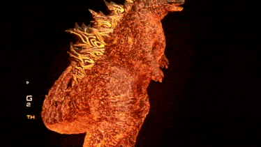 a display of a fire monster with the numbers god 201