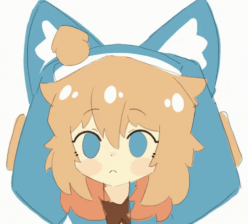 a drawing of a girl with a cat ear
