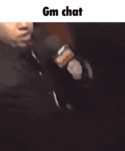 a picture of a person sleeping with the words gm chat below it