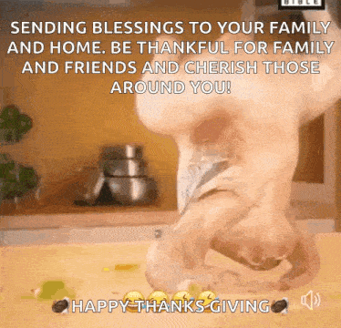 sending blessings to your family and home , be thankful for family and friends and cherish those around you ! happy thanksgiving