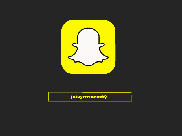 a snapchat icon on a black background with juicynwarm69
