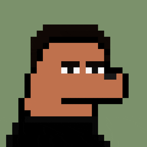 a pixel drawing of a man smoking a cigarette