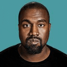 kanye west is wearing a black shirt and a beard .