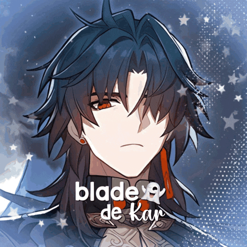 a drawing of a boy with the words blade de kar written on it