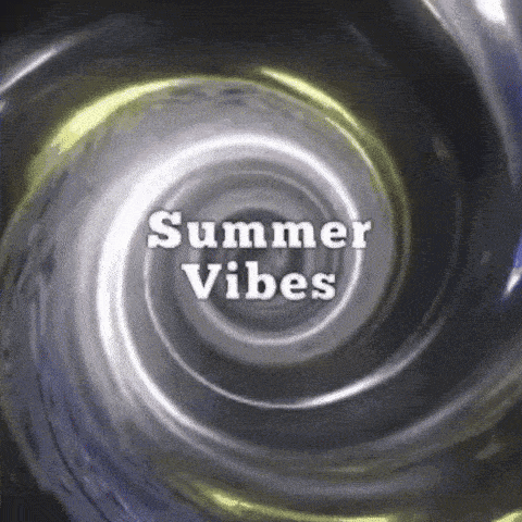 the words summer vibes are written in a swirl