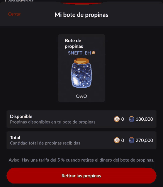 a screenshot of a game called mi bote de propinas shows a jar of propinas