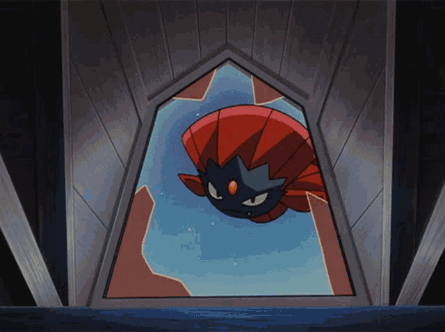 a cartoon character is flying through a window and looking out