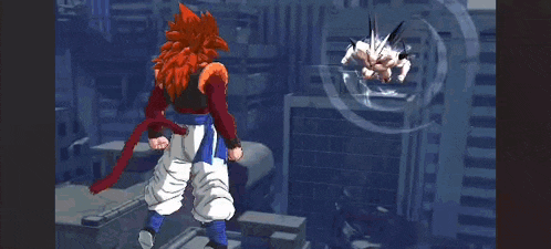 a cartoon character is kicking another character in the face .