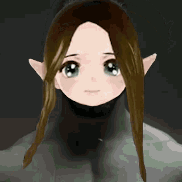 a girl with long brown hair and green eyes looks at the camera