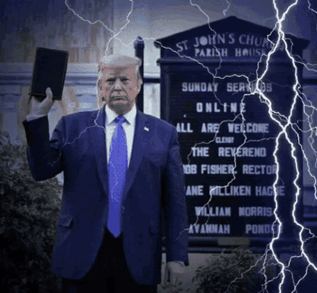 Donald Trump Trump Bible GIF - Donald Trump Trump Bible Lightning GIFs