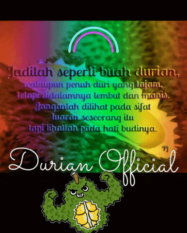 a picture of a durian with the words durian official on it