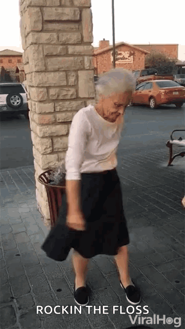 Viralhog Grandma Dance GIF - Viralhog Grandma Dance Back Pack Dance GIFs