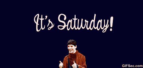 a man giving a thumbs up with the words it 's saturday