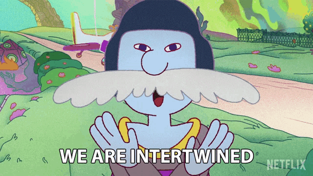 a cartoon character says we are intertwined in a netflix ad